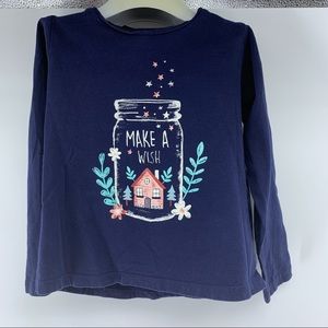 Unit Girl navy blue graphic tee long sleeves, 5/6